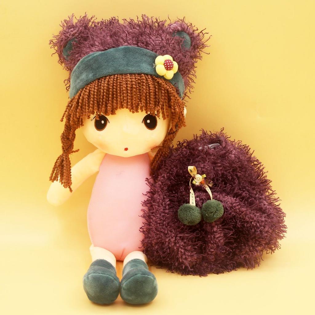 Cute Dress-Up Plush Girl Doll Toy with Tulip Skirt for Pretend Play, Baby, Kids, Girlfriend, Pretend Play, Popular, Gift, Birthday, Elementary School