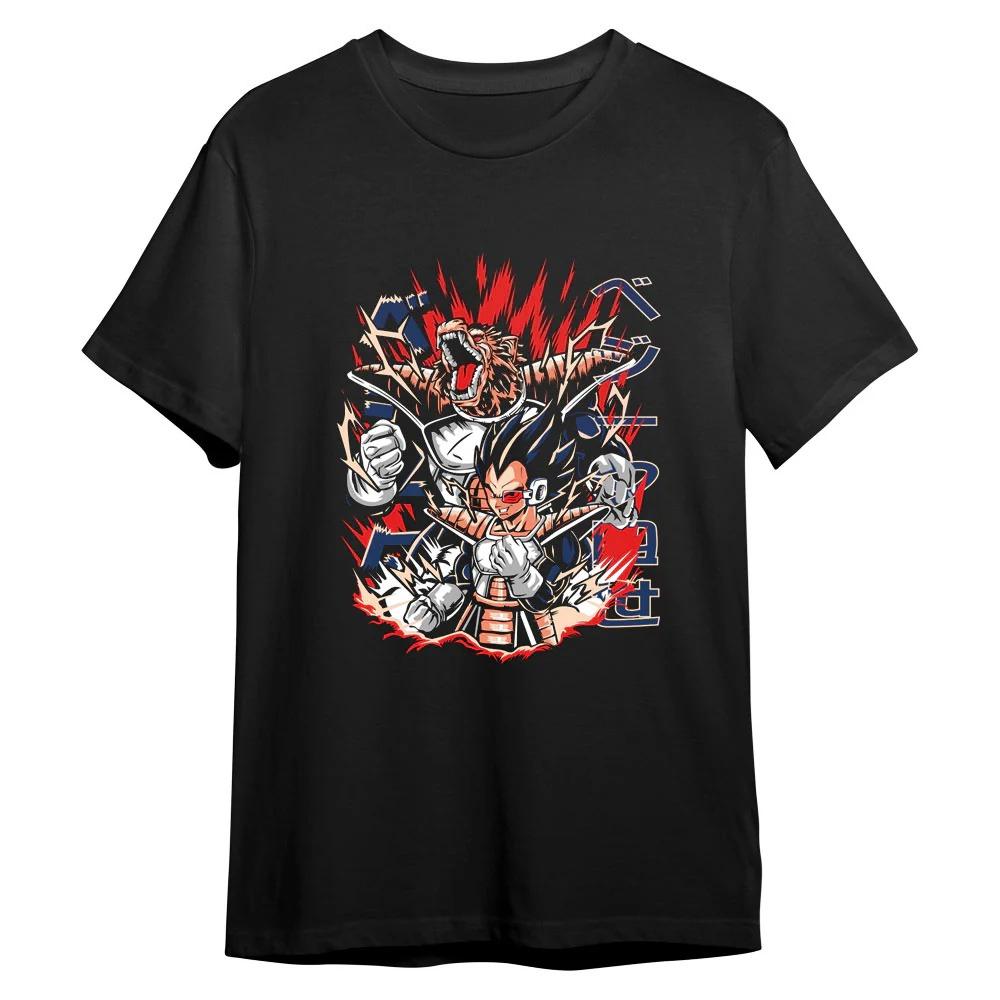 Dragon Ball Vegeta Japanese Anime Printing T-shirt Men's Clothing Women's T-shirt 2026 Summer New Cotton Short-sleeved T Shirt