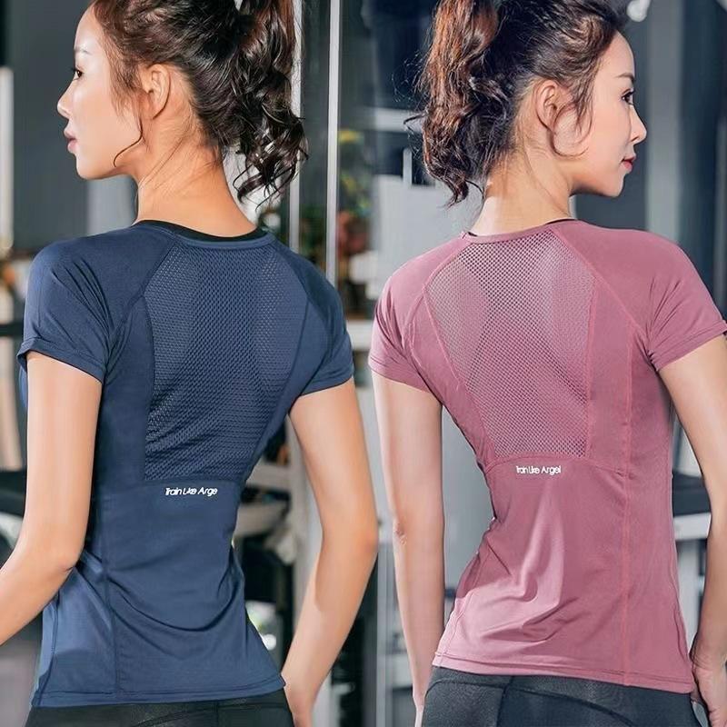 Damen Sportbekleidung Für Fitness Laufen Joggen Nahtlos Fitnessstudio Frau Sportshirt Yoga Top Damen Trainings Tops T-Shirt