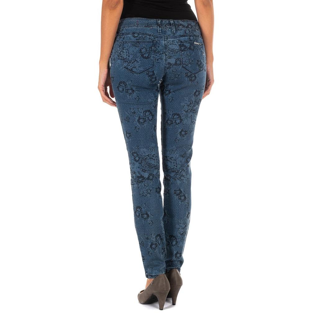 Pantalon Tejano Largo estampado y elástico 10DB50210 para Mujer