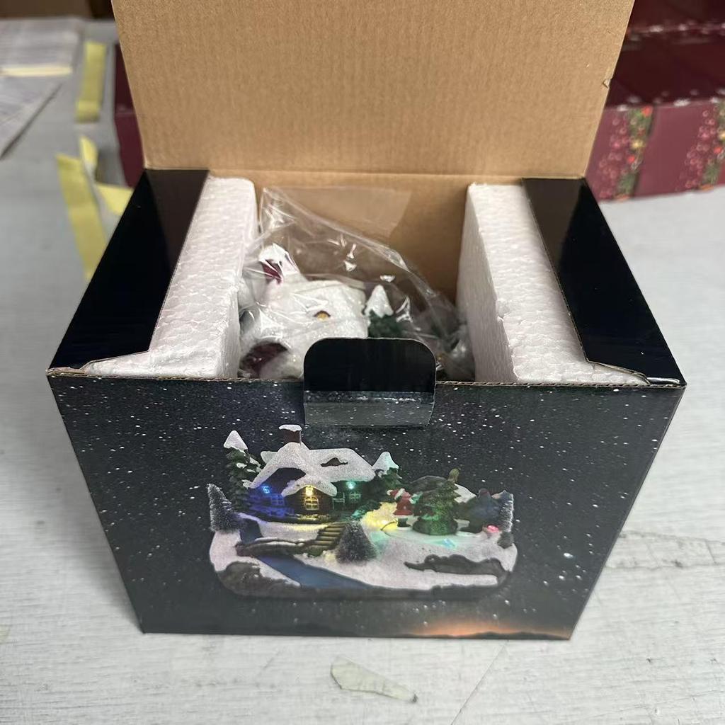 Musical Rotating Christmas Resin Snow Scene Ornament