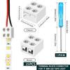 25 Pack Erless Led Tape Light Connectors Tighten Screw Terminal Blocks 2 Pin 8mm Connector with Screwdriver Wire To Strip Connector for 5v 12v 24v