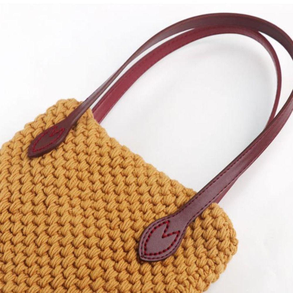 2Pcs PU Leather Bag Handle Shoulder Bag Strap Replacement Handbag Belt Straps DIY For DIY Women Handmade Bag Accessories