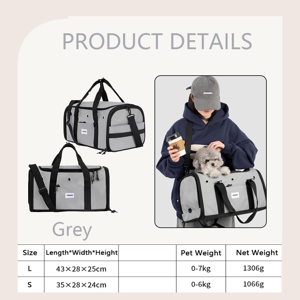 Portable Aviation Pet Bag Pet Single Shoulder Crossbody Tote Backpack Large Capacity Cat Outgoing Travel Bag Carrier Bag S
