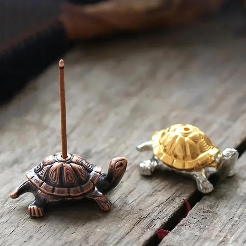 Creative Household Simple Alloy Tea Ceremony Ornaments Personality Line Incense Burner Tortoise Incense Stick Incense Holder