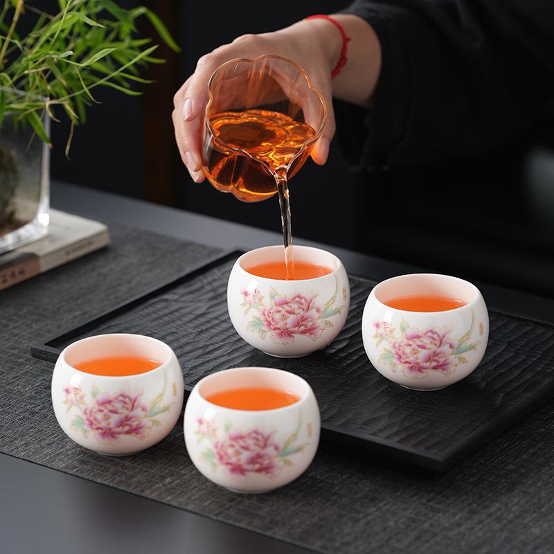 Light luxury ceramic high-grade Wanli Shanhe gift box master cup tea set high-end tea cup enterprise