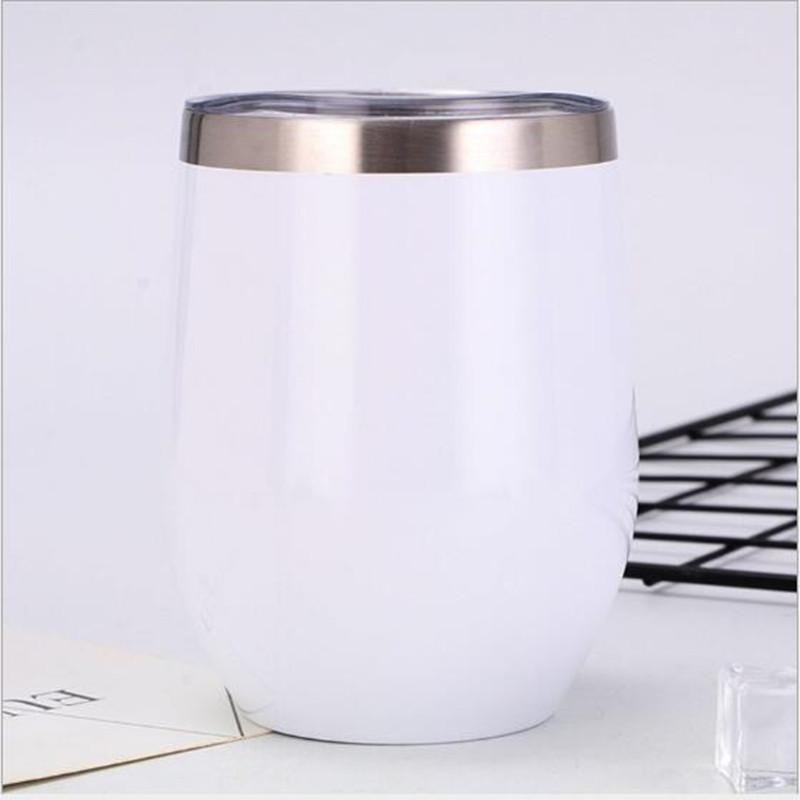 

12oz Wine Tumbler Stainless Steel Wine Glass Egg Cup 2 layers Vacuum Insulated Beer Mug Wedding Party Gifts 350 ml белый