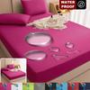 Waterproof Mattress Protector, Mattress Encasement for Bed, Breathable & Noiseless Fitted Sheet,  Deep Pocket Solid Color
