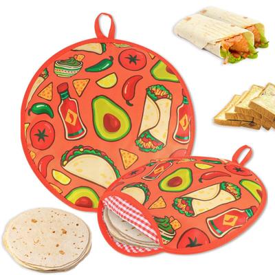 Tortilla Isıtıcı Kılıf 12 İnç Tortilla Isıtıcı Çanta Tacos Pizza için Büyük Yuvarlak Yalıtımlı Kılıf Ev Piknikleri için Verimli Yemek Isıtıcı