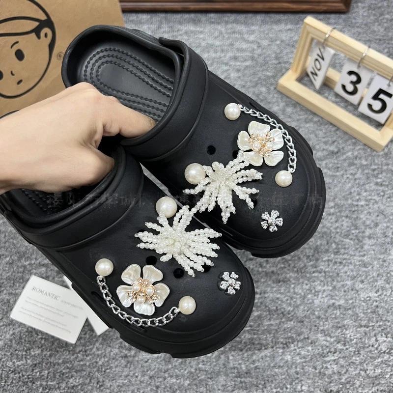 Fashion Shoe Accessory Set, Decorative Shoe Buckles, Removable, Suitable for Sandals and Flip-flops.