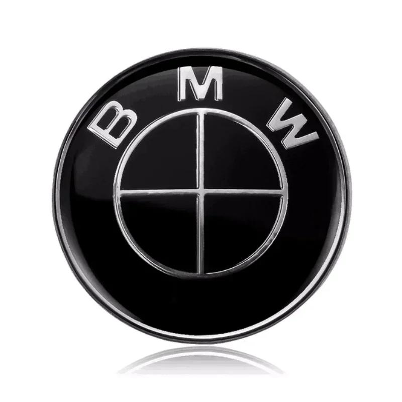 

New Front Hood Emblem For BMW Race track black white Logo 81mm+Rear Badge 74mm+Wheel Hub Cap 68mm+56mm Steering Wheel Stick steering wheel-1PCS