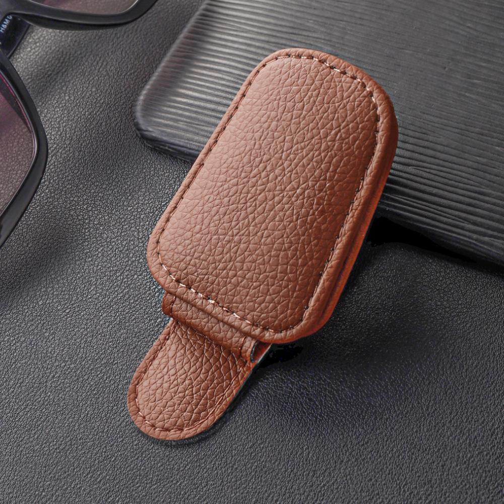 1Pc car glasses clip sunglasses clip multi-function sunglasses clip PU car glasses clip card ticket car interior clip