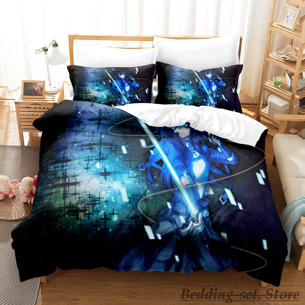 2023 Sword Art Online II Bedding Set Single Twin Full Queen King Size Bed Set Adult Kid Bedroom Duvetcover Sets Anime Bed