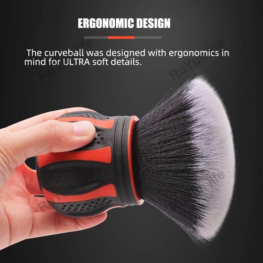 2pcs Car Detailing Brushes Automobile Interior Soft Bristles Brush Air Vent Dust Cleaner Dusting Cleaning Tool with Storage Rack