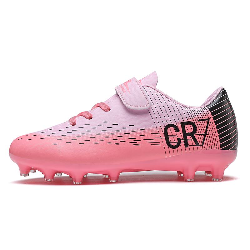 New Hot Children Football Boots Outdoor Trainers Soccer Shoes for Kids Boys Girls Hook Loop Football Cleats Futsal Sneakers28-39