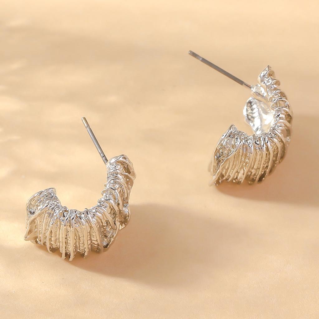 2PC Women's Fashion Geometric Wrinkle Earrings Zircon Accessories Suitable for Date, Party, Festival Gifts-1196