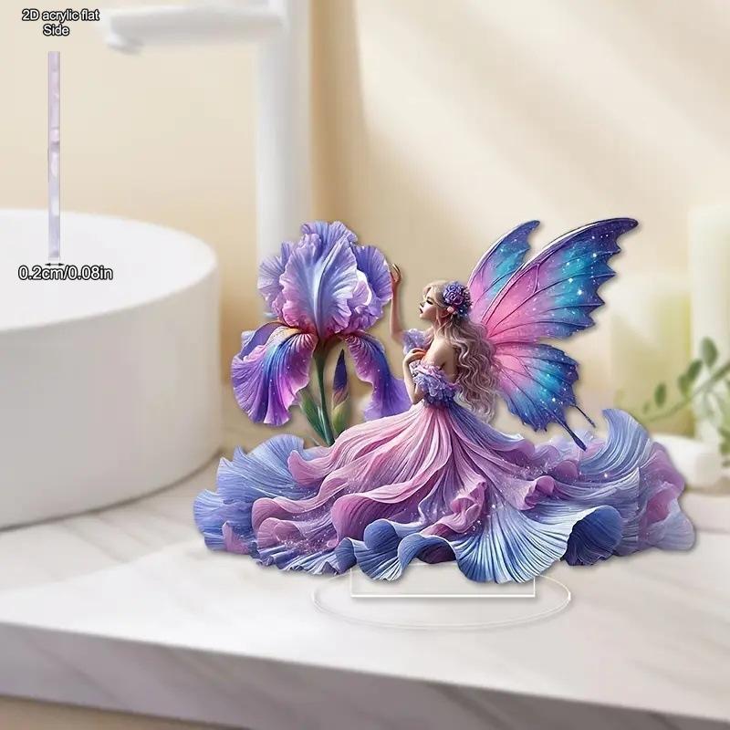 2D Flat Acrylic Purple Butterfly Fairy Decoration, Indoor and Outdoor Decoration - No Battery/electricity Required, Free Day Decoration, Shop Decorati