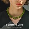 Natural Green Agate Beaded Necklace Accessories Women's High-end Niche Clavicle Chain New Chinese Choker