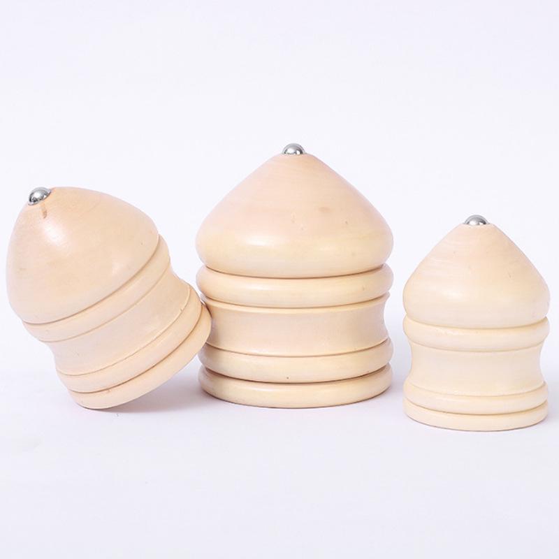 Luminous Flashing Wooden Spinning Top with Whip - Children's Toy