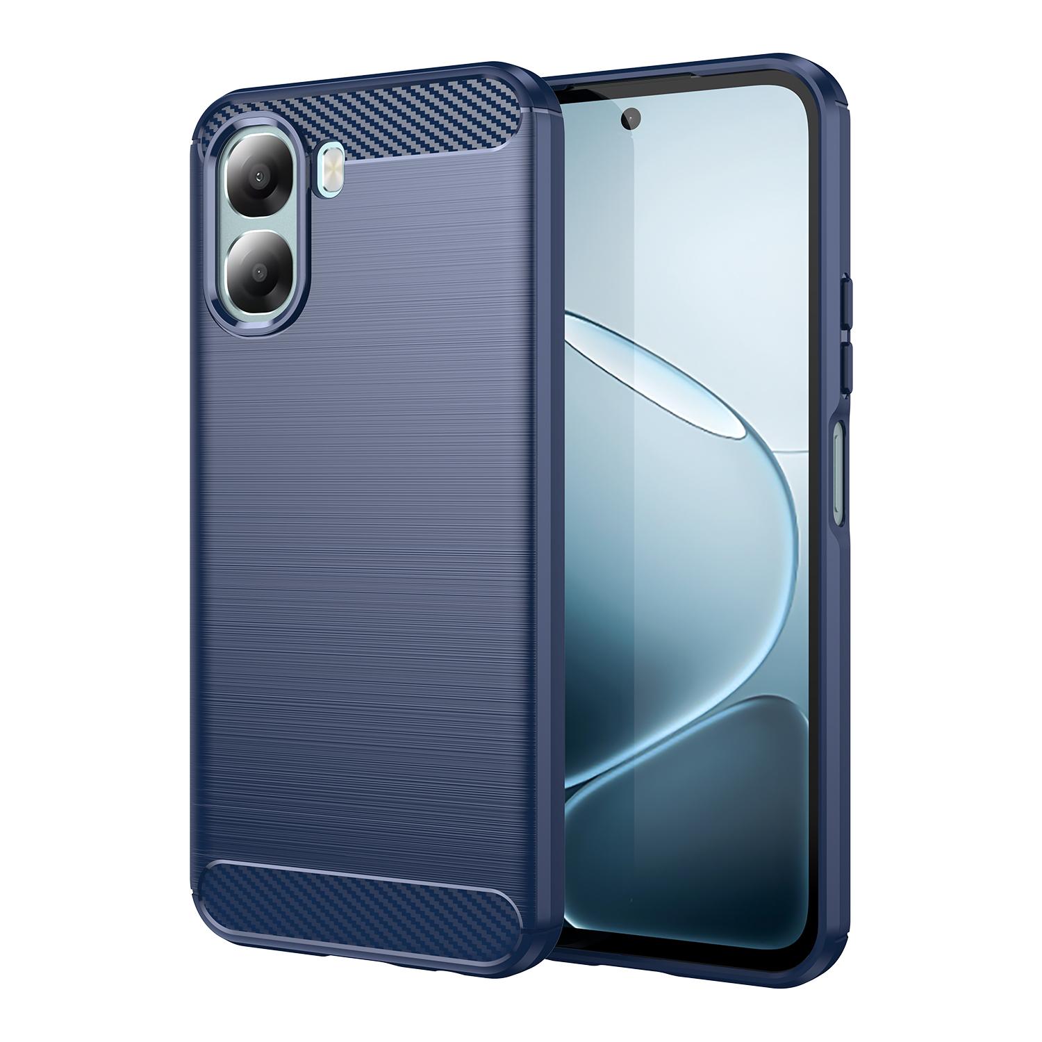 Phone Case For Oppo A6x 5G / A6x 4G Protective Phone Cover Carbon Fiber Texture Brushed