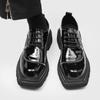 Designer Brand Men's Genuine Leather Shoes Square Toe Shoes Men's Work Shoes Street Trend Casual Shoes Thick Soled Shoes