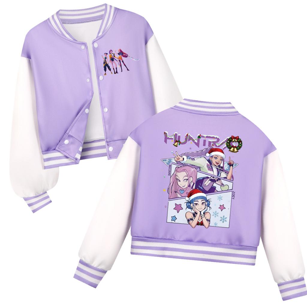 Children's Fashion Casual Long Sleeve Hooded Witch Group Printed Jacket