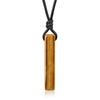 Tiger Eye Stick Power Stone Necklace Leather Chain Unisex [COAI]