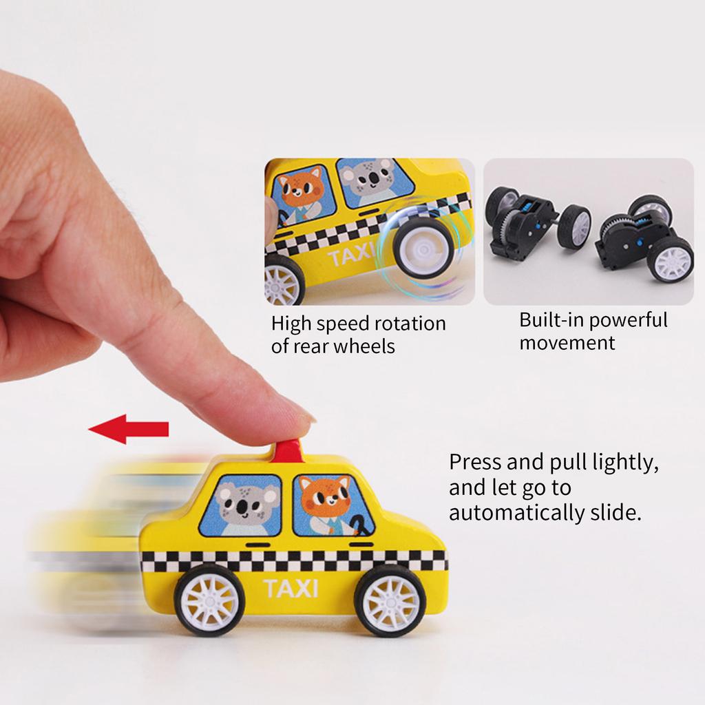 Entertaining Car Model Set Vehicle School Bus Inertial Car for Preschool Kids Birthday Gift Realistic Car Model Set of 6
