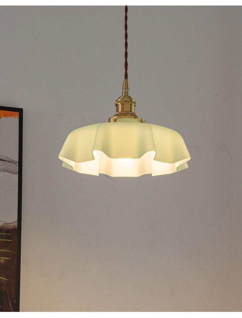Wabi-Sabi French Retro Cream Glass Chandelier for Aisle, Entrance, Bedside, Bar, Island, Dining Room