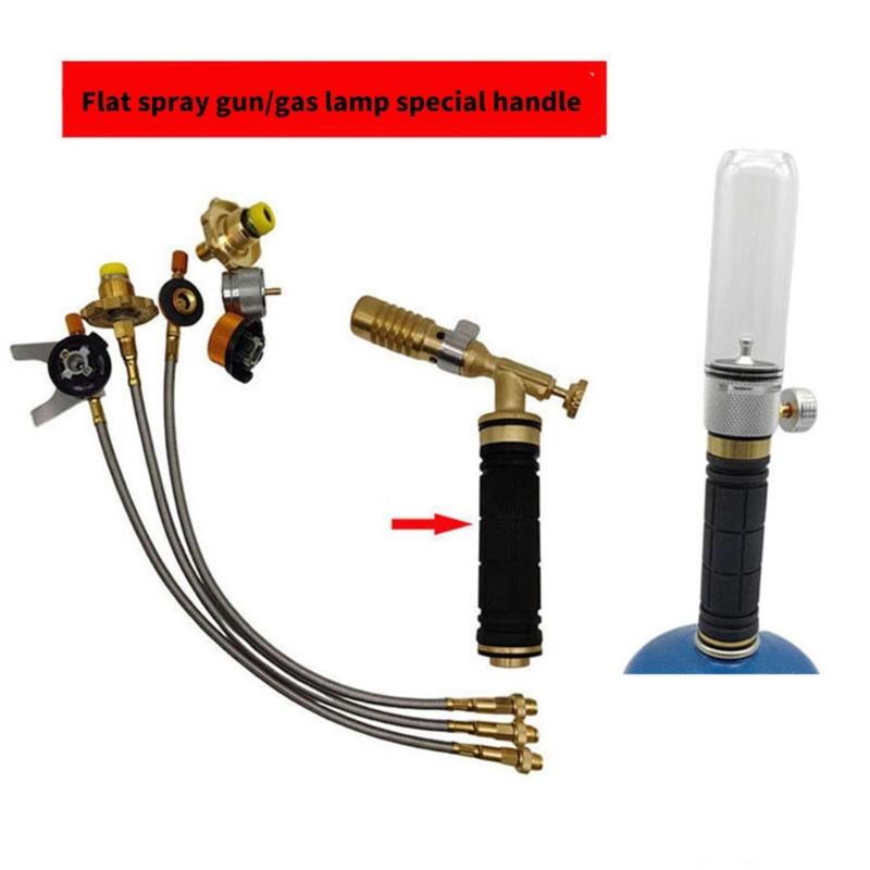 Quick Connecting Gas Lamp Adapter Copper Rubber Texture Outdoor Gas Lights Connectors for Night Camping Extended Handle