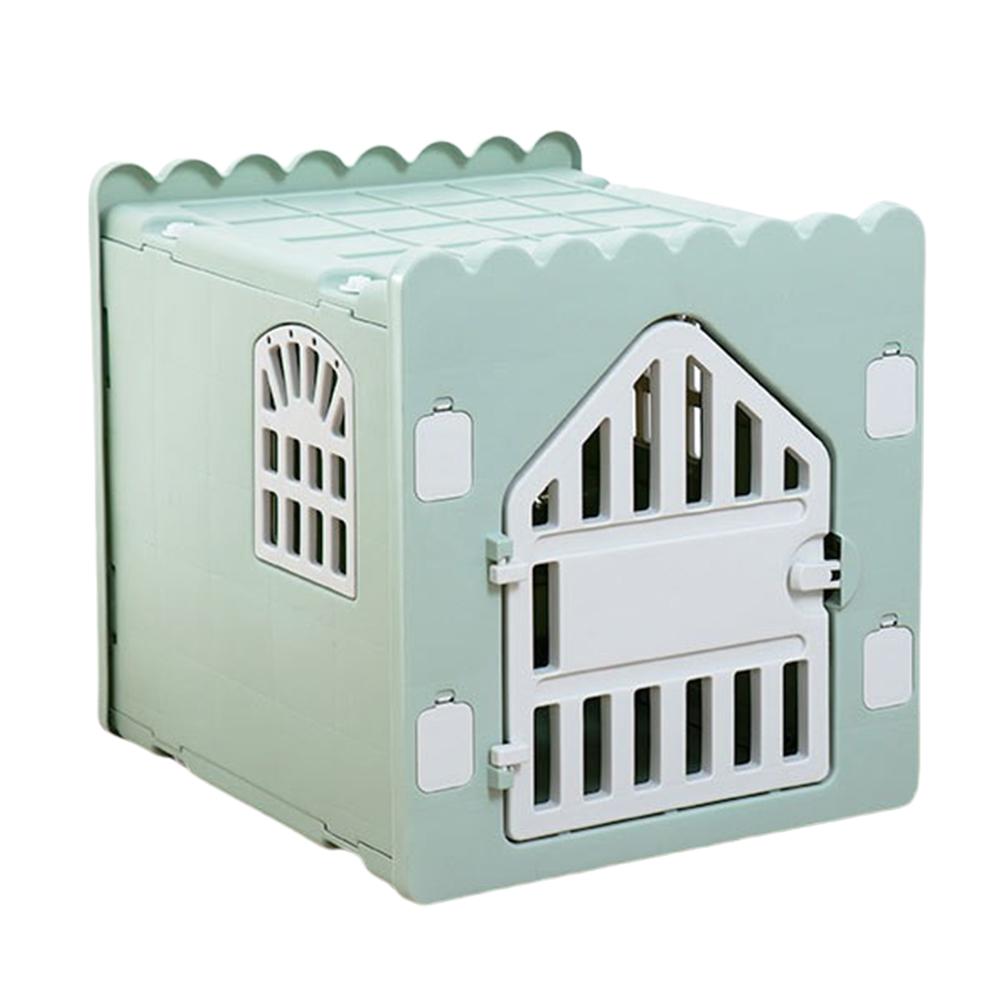 

Пластиковый домик для кошек, водонепроницаемый приют для диких кошек с дверью для побега, домик для кошек для использования на открытом воздухе и в помещении зелёный