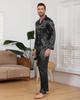 Mcodare Long Top and Bottom Synthetic Gentle on the Relieves Comfortable Loose Perfect for Hospital and More Size Men's Open-Front Pajamas, Sleeves,