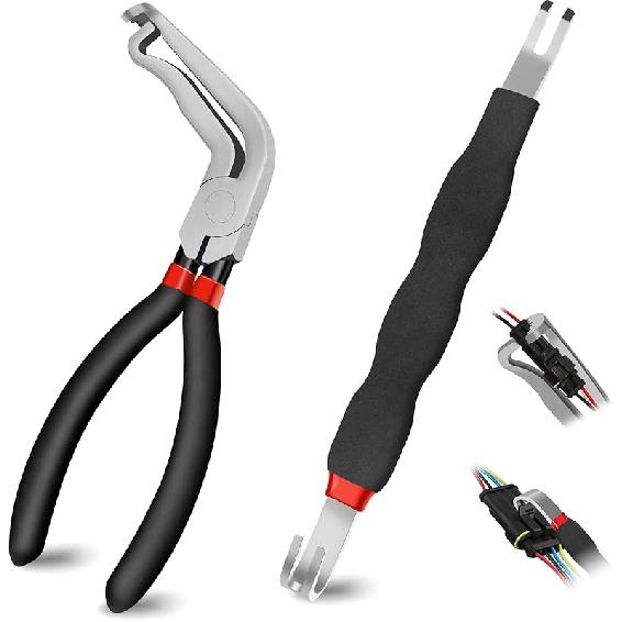 3Pcs Electrical Disconnect Pliers Set, Automotive Electrical Connector Separator With Straight & 60 Degree, Electrical Disconnect Pliers For Cars,