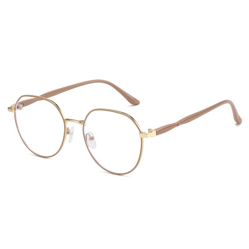 Pochromic Blue Light Blocking Glasses Women UV400 Anti Glare Retro Round Metal Glasses Frame Vintage Anti Blue Light Computer