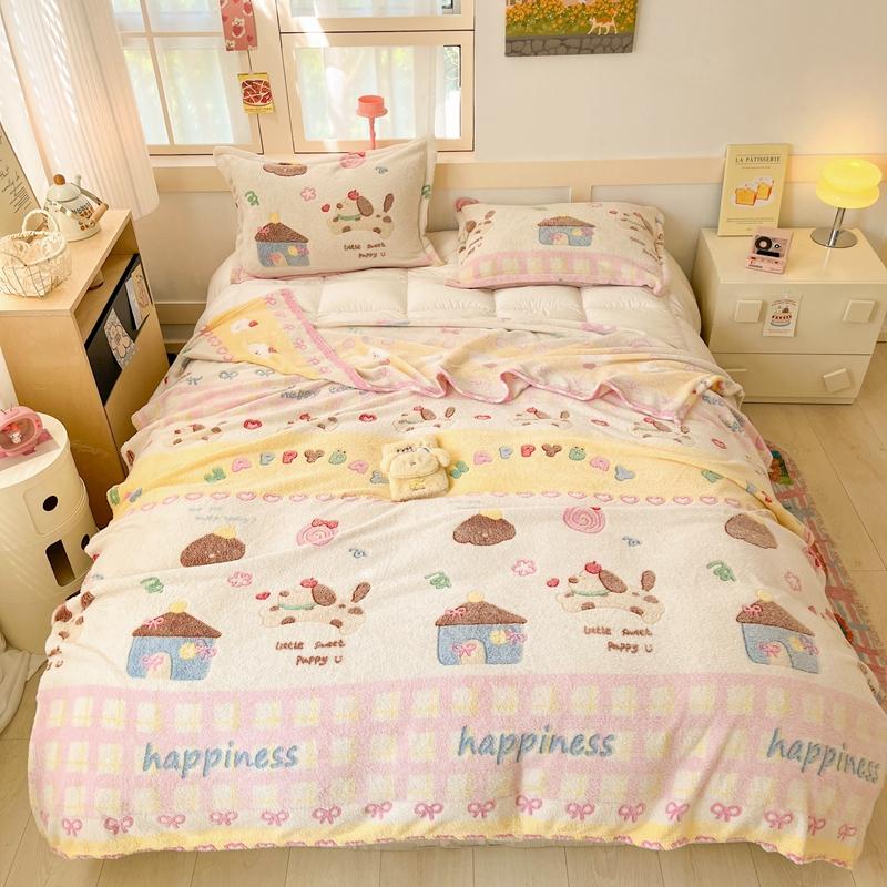 Cartoon Cute Bear Throw Blankets Super Soft Fluffy Lightweight Comfortable Flannel Couch Bed Blanket for All Season Kids Gifts