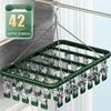 Aluminum Alloy Windproof Sock Drying Rack with Multi-Clip and Stainless Steel Underwear Hanger