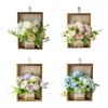 Simulated Flower with Frame Simulated Flower In Wooden Frame Hanging Ornament for Windowsill