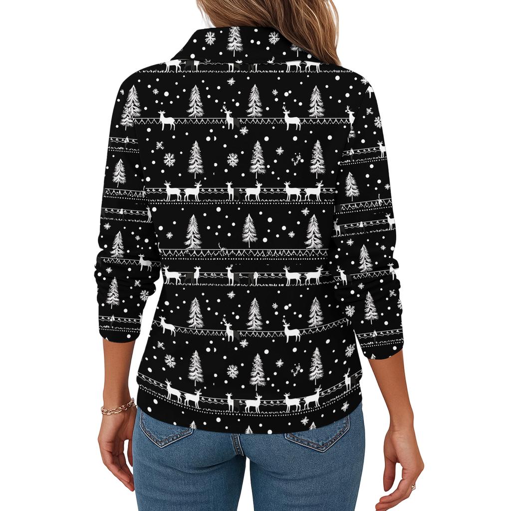 Women  T-shirt Loose  Pullover Sports Tops  Casual V Neck Long Sleeve Printed Top