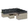 9 Piece Grey Outdoor Sofa Set with Cushions