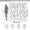 Soft Pastel Floral Shower Curtain - Light Blue, Pale Yellow & Beige Botanical Design, 12 Hooks, Vintage Whimsical Bathroom Decor