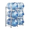 3 Tiers Water Jug Holder Double Row Water Bottle Rack for 6 Bottles Silver