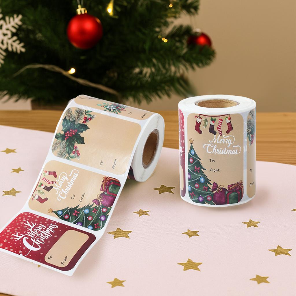 Christmas Gift Name Stickers Merry Christmas Decorations for Home 2025 Xmas Gifts Lables Ornament Navidad Natal New Year 2026