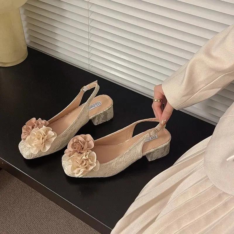 Fashion With Medium Heels Ladies Pumps Japanese Style Lolita Square Toe Chunky Mary Jane Women's Shoes Gothic Block Heel Y2k Footwear 39