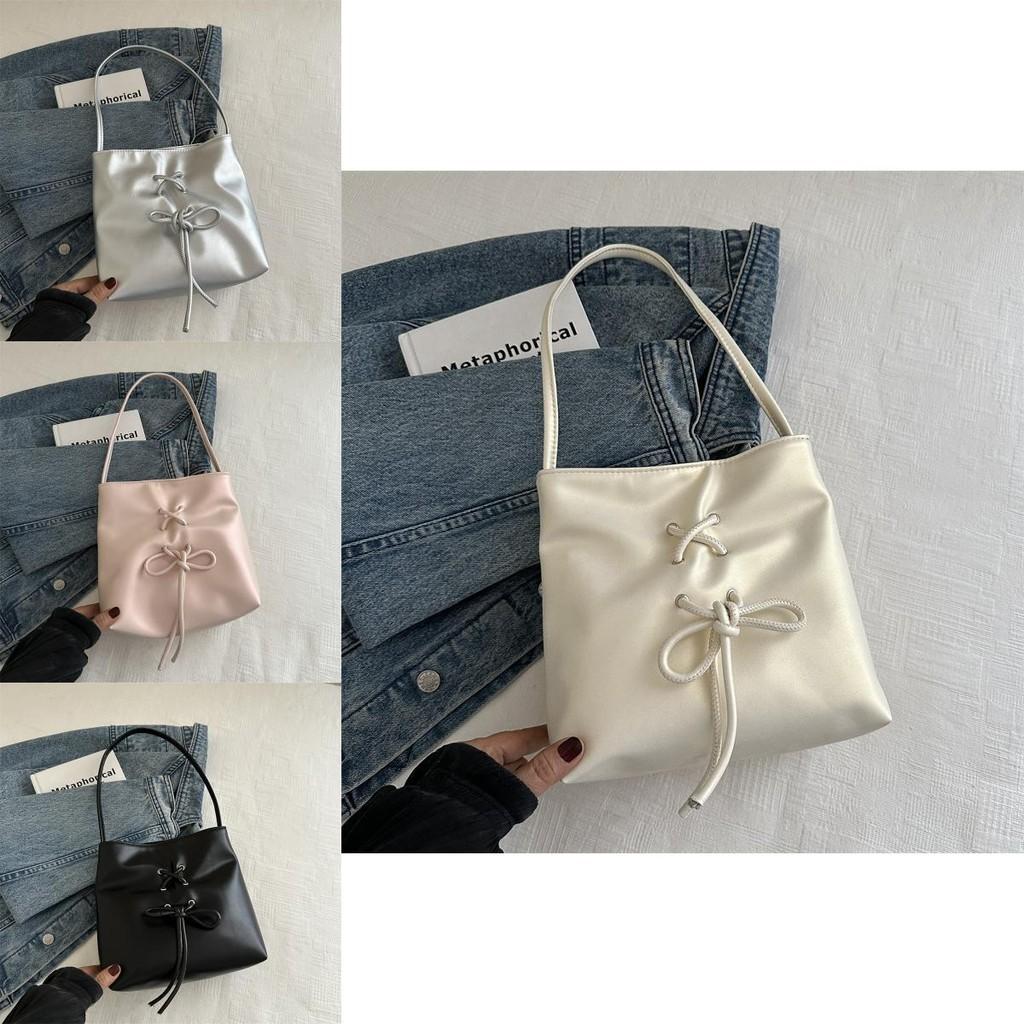 Stylish Korean Bucket Bag 2024 Summer Trendy Chic Sweet Bow Tie Design For Women
