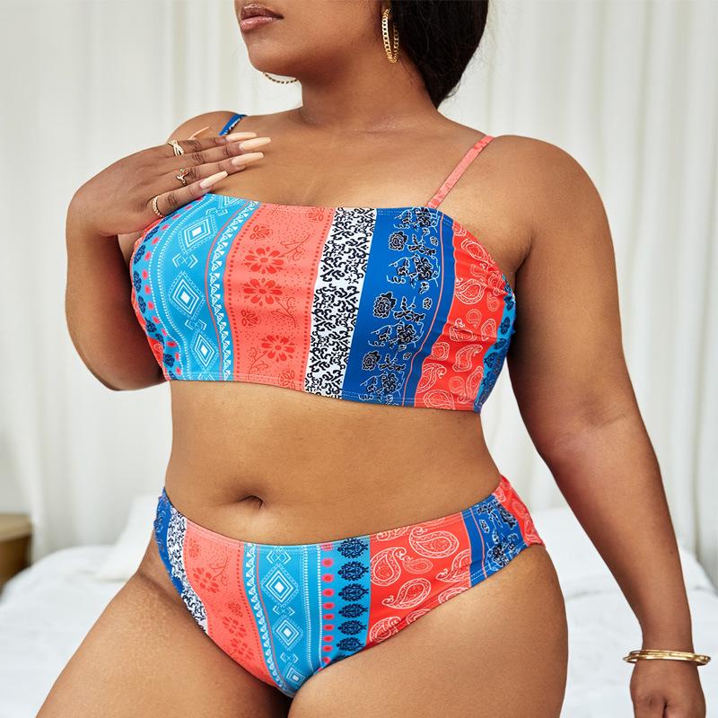 Women Bikini Set Sexy Swimwear Two Pieces Swimsuit Printed Bathing Suits Bodysuit Beachwear Swimming Sets Plus Size Female
