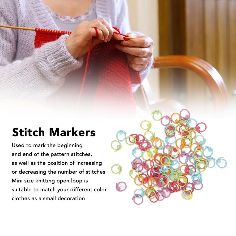 100Pcs Colorful Crochet Stitch Markers Metal Knitting Marker Rings For Knitting Projects