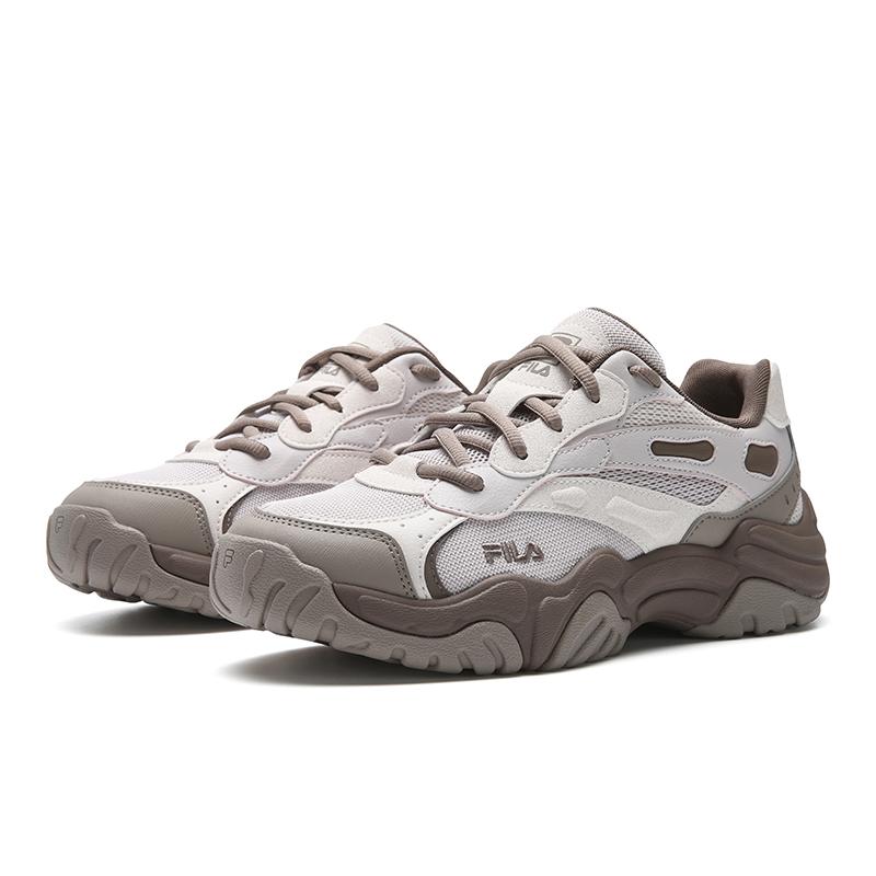 Fila KORAL Breathable Height Increasing Low Top Chunky Sneakers Women's Light Gray Purple Pink F12W612107FGP