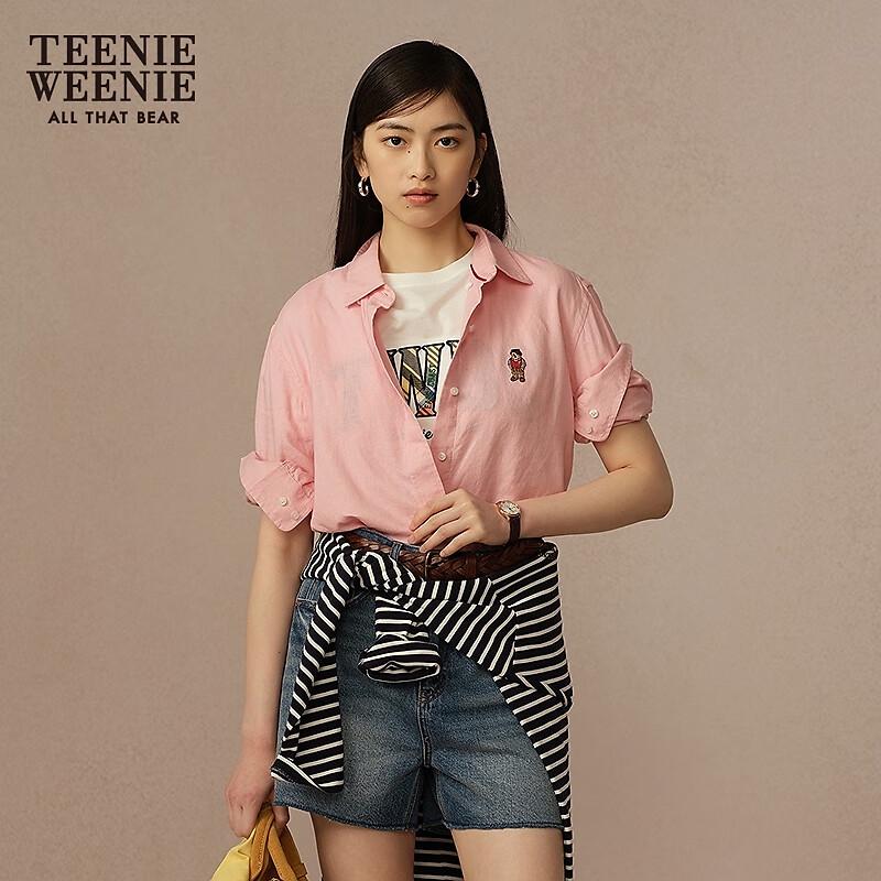 Teenie Weenie Linen Bear Women s Shirt L