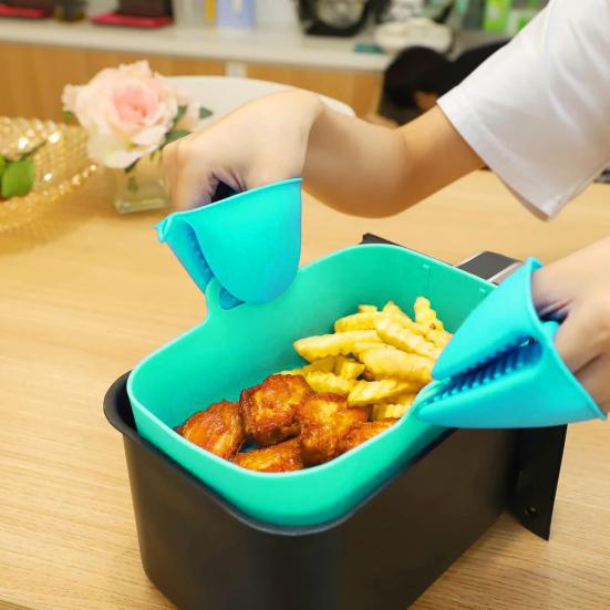 Silicone Air Fryer Liner Food Grade Non-Stick Mat Heat Resistant Reusable Baking Pan Liner Dishwasher Safe Fryer Basket Insert