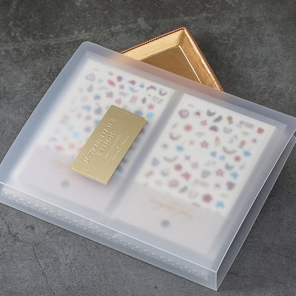 Nail Art Sticker Organizer Album Nail 80 Slots Water Decals Empty Storage Holder Plastic Storage BookFor Manicure Decals